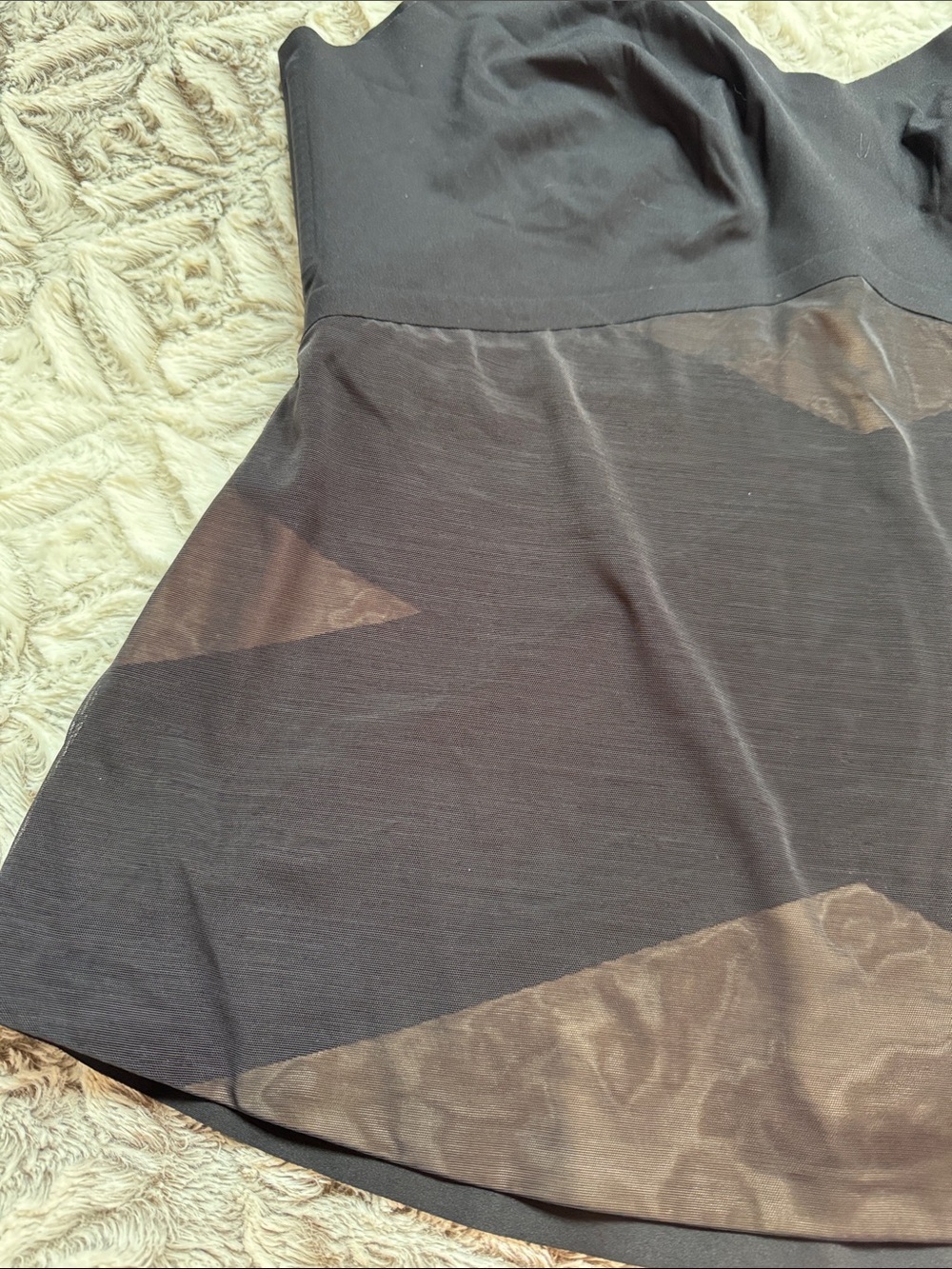 Black Mesh Paneled Tank Top - Picture 3 of 5